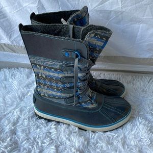 Ugg Australia Baroness Gray Blue Nordic Snow Flake  Fall Winter Boots 9